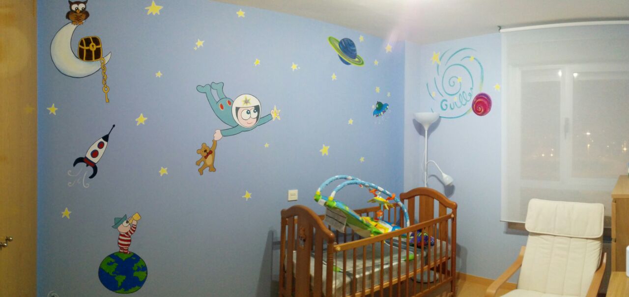 Decoración de habitación infantil en Madrid. Especialistas en pintura y decoración Empresa de Madrid especializada en decoración infantil.